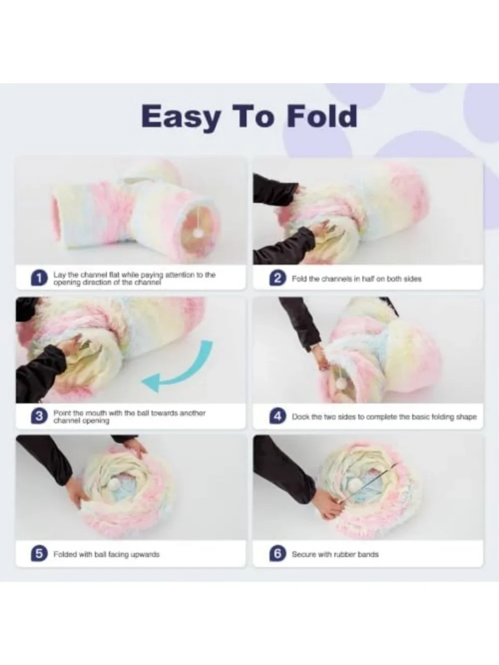 3-Way Collapsible Plush Cat Tunnel - Fun Indoor Toy for Kittens & Small Pets